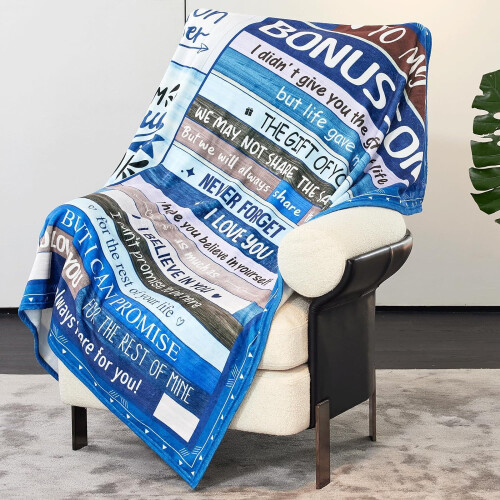 „Ich liebe dich, Sohn“-Decke – 127 x 152 cm, Vatertags- oder Geburtstagsgeschenk von Papa oder Mama, für Sofa oder Bett 1