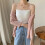 Women's Spaghetti Strap Seamless Crop Top Bra 5