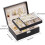 Wattne Jewelry Box PU Leather Double Layer Black 6
