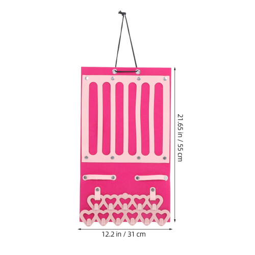 Hairbow Organizer Pink Felt Rectangular 1 Pack 1