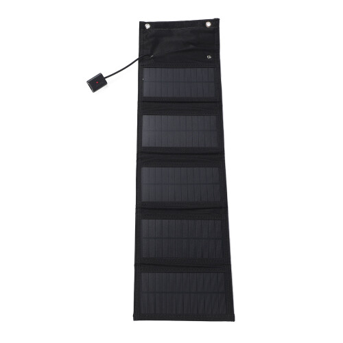 Black 15W Portable Solar Panel with USB, Foldable Monocrystalline Silicon 1