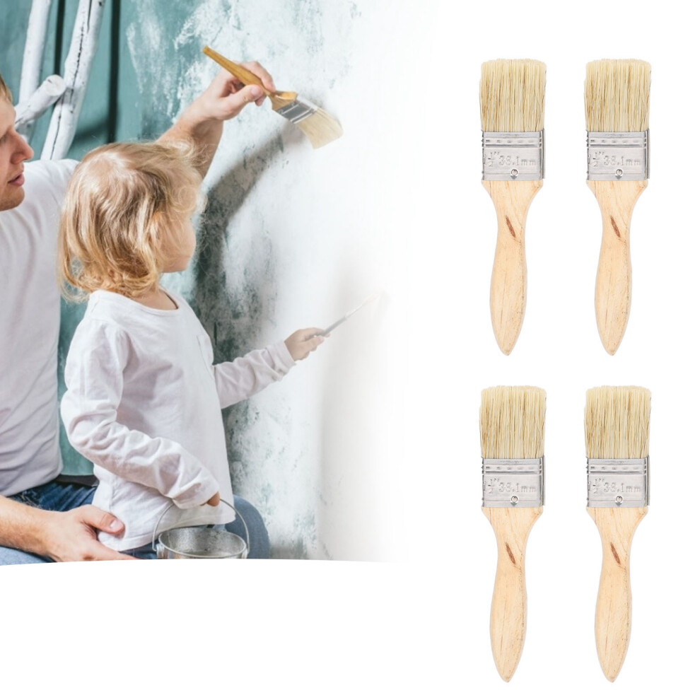 20Pcs Flat Paint Brush Set Artificial Fur Wooden Handle Wide Widening Design 6951391940168