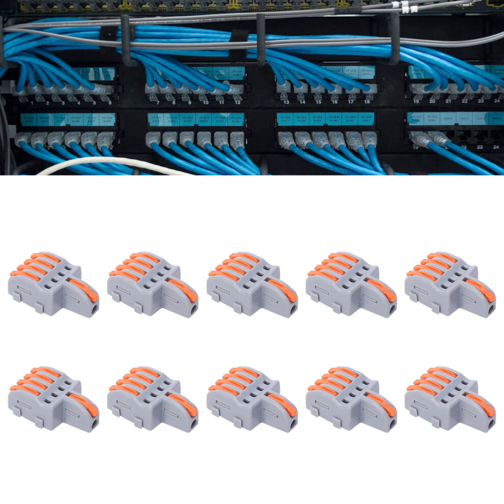 20Pcs Orange 1 In 4 Out Push-Type Wire Connector, 32A, 0.08-2.5Mmâ² 6931391940306