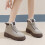 Women's Winter Work Platform Ankle Boots Khaki Size 7 2