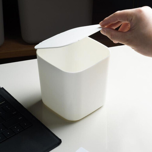 YLOMAY Desktop Trash Can with Lid 10L 2