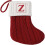 Weihnachtsstrumpf mit Initial Z, rot-weiß gestrickt, 18 cm 2