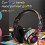 Casque de jeu sans fil Bluetooth avec LED et microphone 2