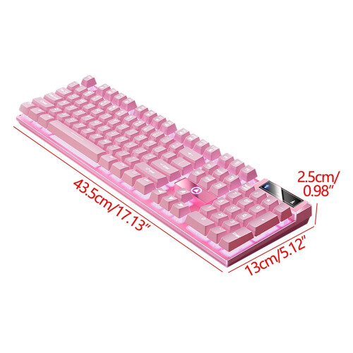 UHUYA Ergonomic USB Gaming Keyboard, Compute Pink 2