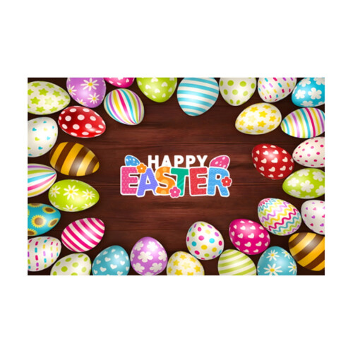 Πασχαλινό χαλάκι πόρτας, πολύχρωμα αυγά από καουτσούκ που πλένεται για είσοδο 1