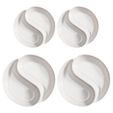 8Pcs White Plastic Paint Mixing Trays Tai Ji Shape Watercolor Pallets