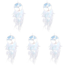 5Pcs Unique Dreamcatcher Pendant Decor with Crystal Stone and