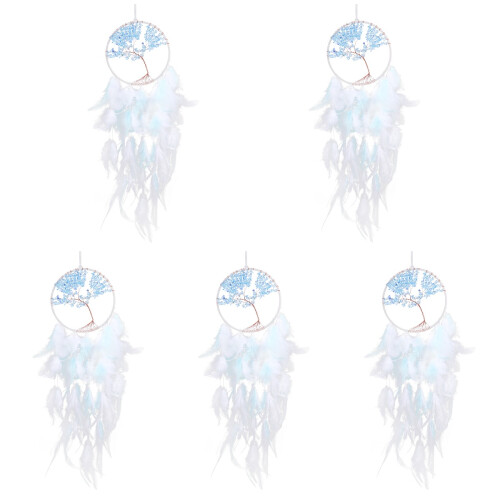 5Pcs Unique Dreamcatcher Pendant Decor with Crystal Stone and