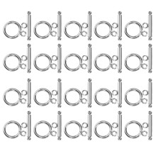 20Pcs Stainless Steel Toggle Clasp Set for DIY Jewelry, O 14mm T 22mm