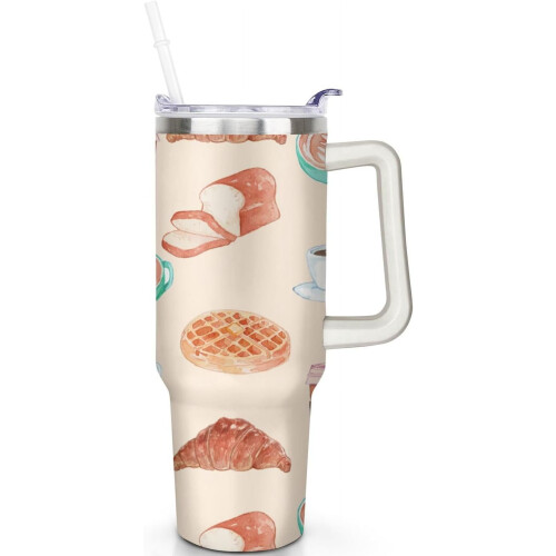 Ποτήρι από ανοξείδωτο ατσάλι 40oz με λαβή και καπάκι από καλαμάκι – 1