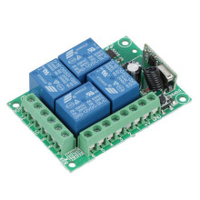 12V 4CH 4 CH Wireless RF Remote Control Light Radio Receiver Module+Transmitter Garage Doors/Lamp