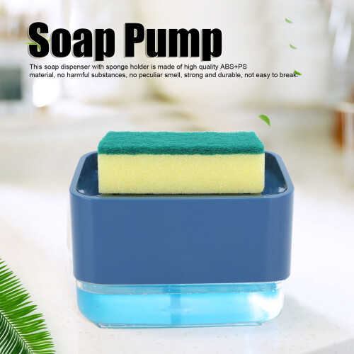 Automatic Dish Soap Dispenser Blue 250ml, 14x9x10cm Press-Type 2