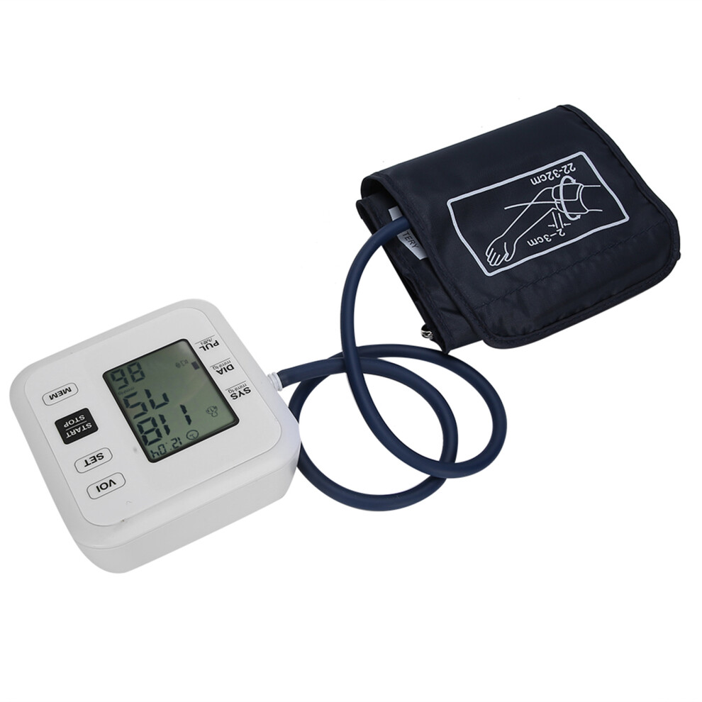 White Lcd Digital Blood Pressure Monitor Upper Arm, Voice Assist