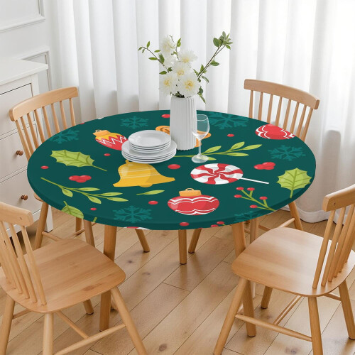 Nappe ronde élastique de 112 cm pour Noël – Pratique et élégante 2