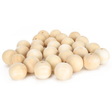 Wooden Beads 40mm 30Pcs - Round Perforated Spacer for Jewellery & Craft Making