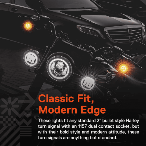 LED Turn Signal Running Lights Amber/White for Harley 1