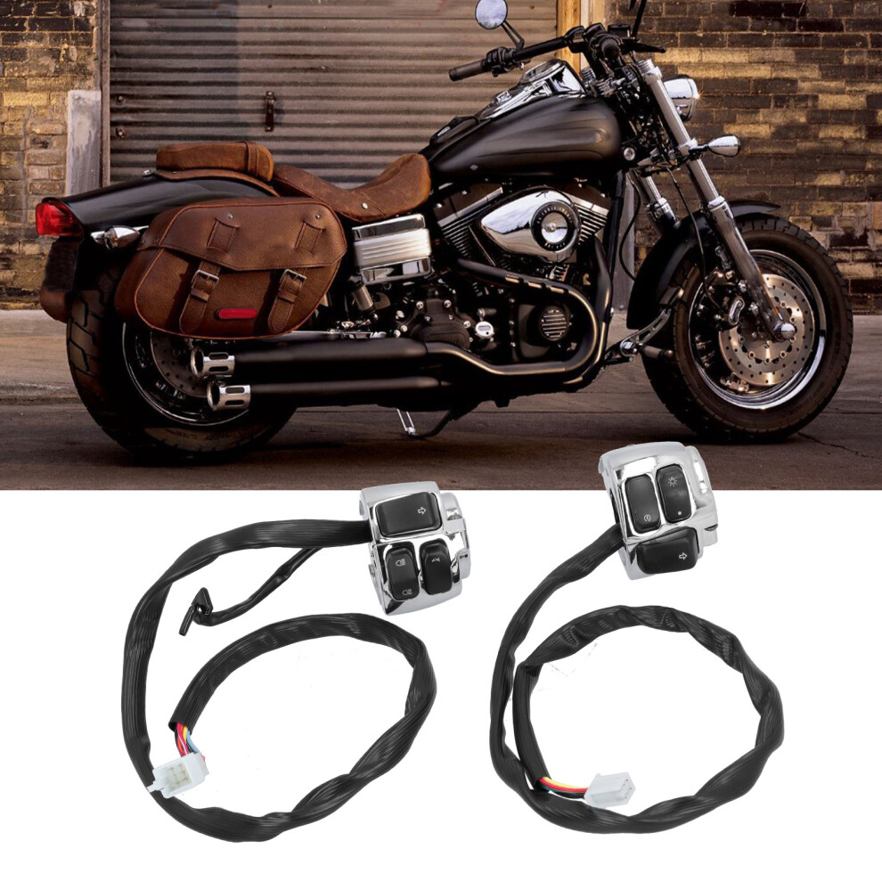 2Pcs Motorcycle Handlebar Switch Kit 25Mm Abs Aluminum Alloy Silver 7901391943651