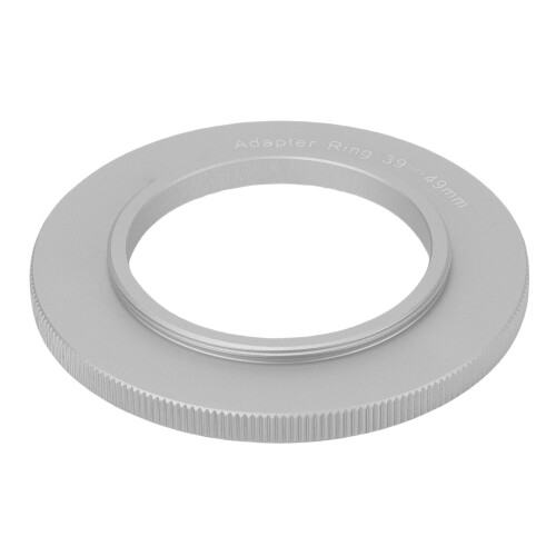 Silberner Aluminium-Filteradapter von 49 mm auf 39 mm 1