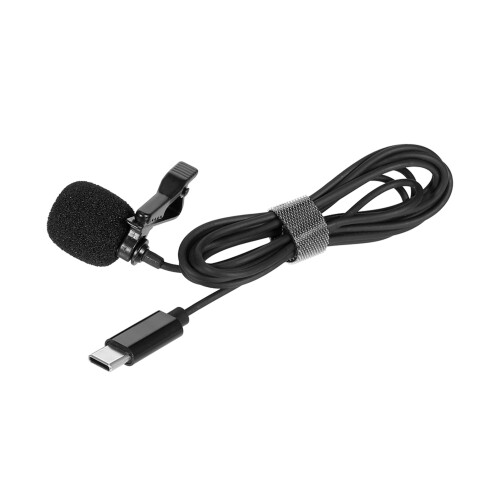 Omnidirectional Lavalier Microphone, Type C, 1.5m, Black