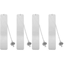 4Pcs Silver Stainless Steel Bookmarks Chain Bookmarks Teacher Gifts
