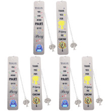 6Pcs Decorative Metal Book Markers Silver for Teacher's Day Gifts