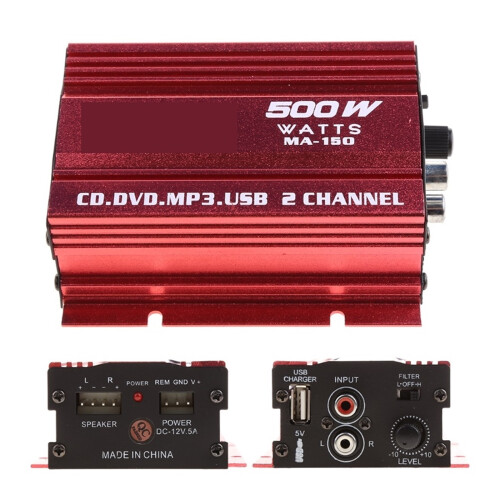 Μίνι στερεοφωνικός ενισχυτής Hi-Fi 500W2 καναλιών για αυτοκίνητο και μοτοσικλέτα HOT 1