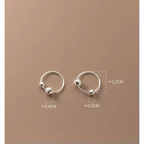 Örhängen i sterlingsilver med sovande ringar, 12 mm 1