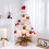 Mini pre-lit flocked white Christmas tree with lights and 6