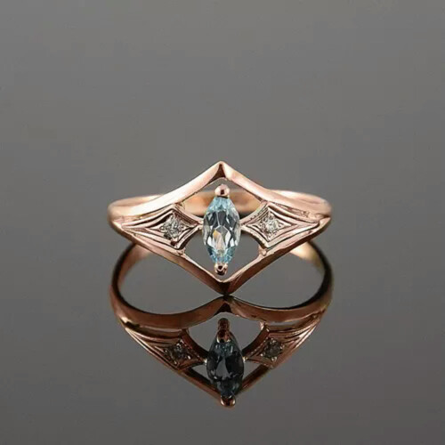 Roségoldplattierter Ring mit Zirkonia, Größe 6-10 2
