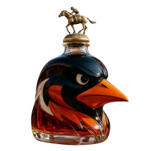 Glass Decanter Whiskeys Hawks Head Bottle Spirit Dispenser-A