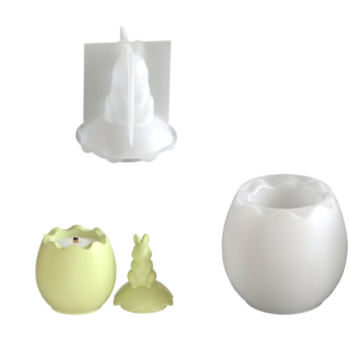 Ostern Kaninchen Eier Form Silikon Formen Harz Glas Form mit-D