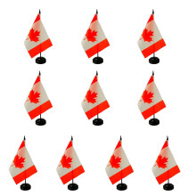 Set van 10 stuks voetbalevenementdecoraties tafelvlaggen-Canada