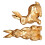 2Pcs Beautiful Golden Cut Spring Rabbit Figurines-Gold 1
