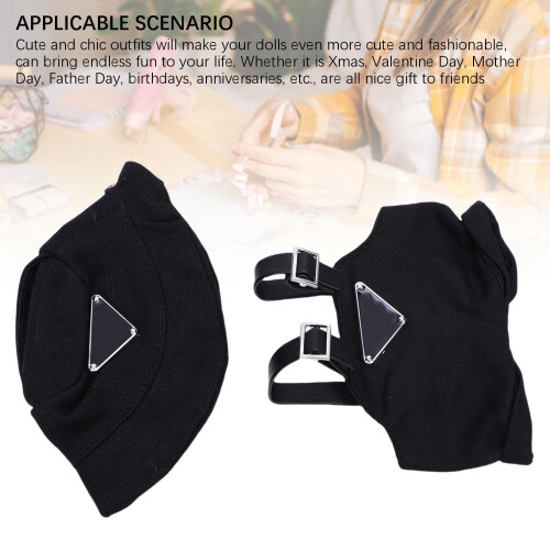 Puppenkleider-Set 17cm stylisches schwarzes Polyester 2
