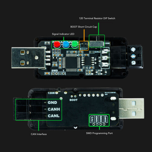 2.0 USB-zu-CAN-Adapter STM32G431C8T6 ABS 1M-5M 2