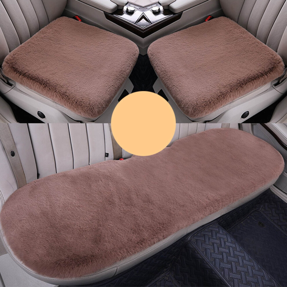 3-Piece Car Seat Cushions Â Soft Faux Rabbit Fur, Non-Slip, Warm Winter Covers, Universal Fit (44X44cm & 44X132cm) 9489952067773