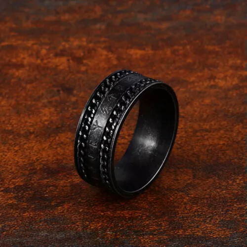 Viking Runer Giftering Rustfritt Stål Spinnerring