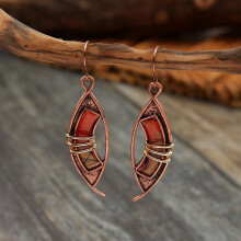 Retro Boheemse hangende oorbellen voor dames, rood