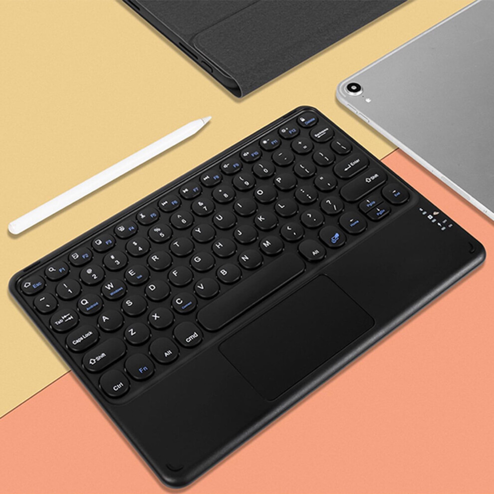 Round Keycap Bluetooth Keyboard With Touchpad, Rechargeable & Slim Â Compatible With Ios, Windows, Android 9489952068947