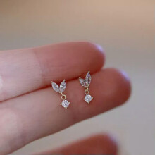 925 Silver Cubic Zirconia Drop Earrings 1 Pair