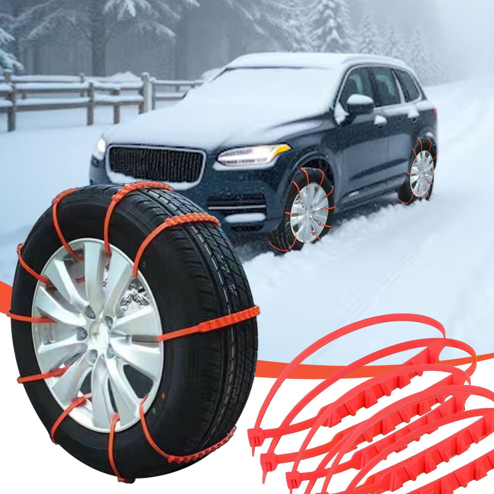 Winter Tire Chains For Snow/Mud Â Heavy-Duty Rubber Traction Straps, All-Weather Wheel Grip Â Set Of 5 9489952071015