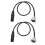 2 Stück XLR Pass-Through-Kabel 0,6 m D-Typ schwarz 3