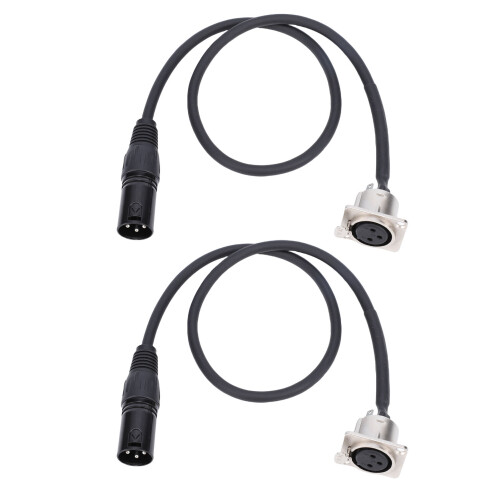 2 Stück XLR Pass-Through-Kabel 0,6 m D-Typ schwarz 2