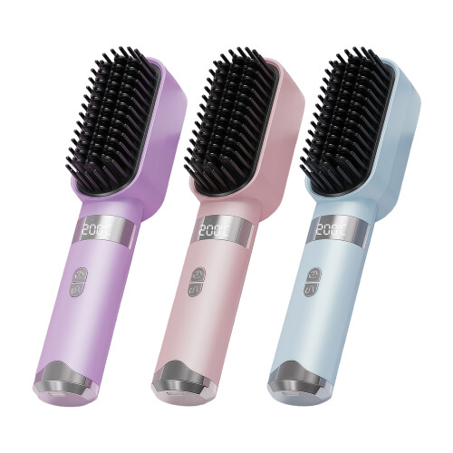 Mobile Straightener Brush with Plant Protein Coating for-Blue 2