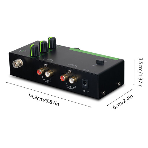 PH-3EQ Phono-Vorverstärker MM/MC Schwarz 14,9  6  3,5 cm 1