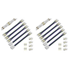 2 Set Connettori da 10 mm per Strisce LED RGB COB un 4 Pin, Connettori di Estensione un Doppia Estremità un Spina un 4 Pin Cavo di Prolunga da 5,5